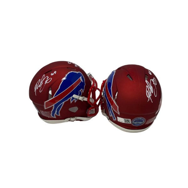 Reid Ferguson Signed TSE Exclusive Riddell Inaugural Buffalo Bills Red Speed Mini Helmet with "Go Bills"