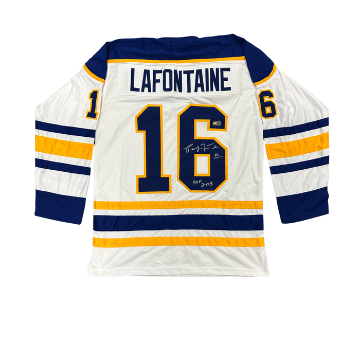 Pat LaFontaine Signed Pro-Style White Hockey Jersey