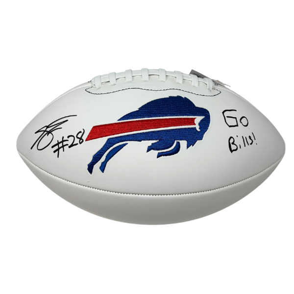 Sam Franklin Jr Signed Wilson Replica Football with "Let's Go Buffalo"