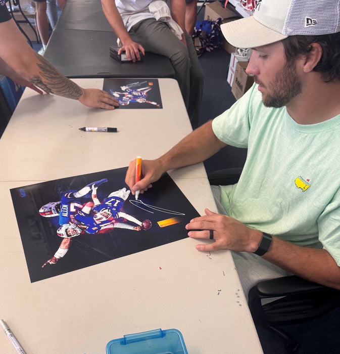 Josh Allen Signed MVP Color Burst Collage 16x20 Photo Professionally Framed