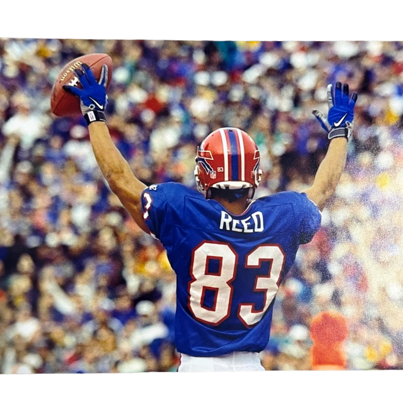 Andre Reed Unsigned Arms Up From Behind 8x10 Photo — TSE Buffalo