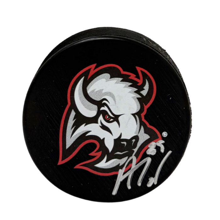 Alex Tuch Signed Buffalo Sabres Large Goathead Logo Hockey Puck