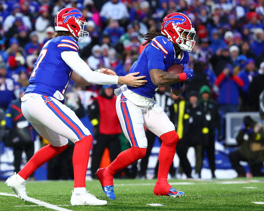 PRE-SALE: James Cook Signed Handoff with Allen Photo
