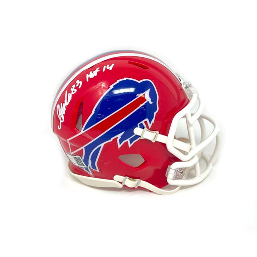 Andre Reed Signed Buffalo Bills Red TB Speed Mini Helmet with HOF 14 Signed Mini Helmets TSE Buffalo 