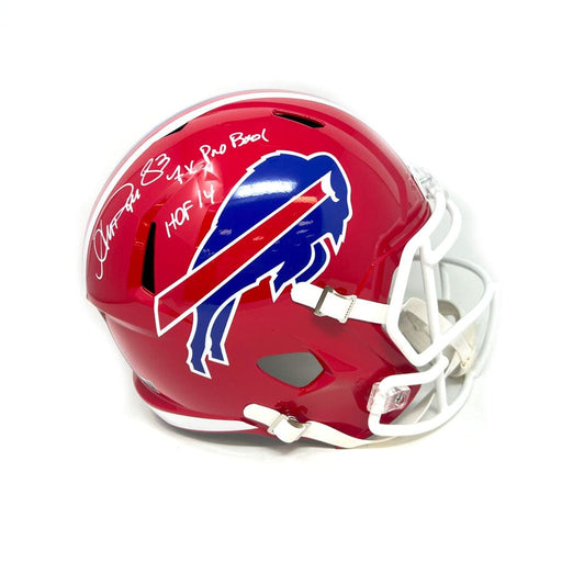 Andre Reed Signed Buffalo Bills Full Size Red TB Speed Replica Helmet with 7x Pro Bowl Signed Helmets TSE Buffalo 