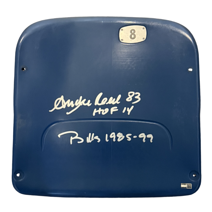 Andre Reed Autographed Authentic Highmark Stadium Blue Seatback with "HOF 14" and "Bills 1985-99"