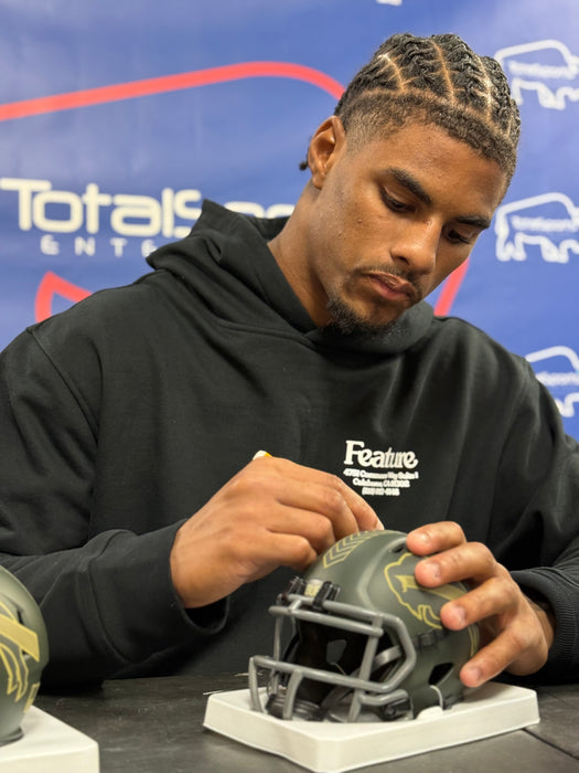 Keon Coleman Signed Buffalo Bills 2025 Salute to Service Speed Mini Helmet