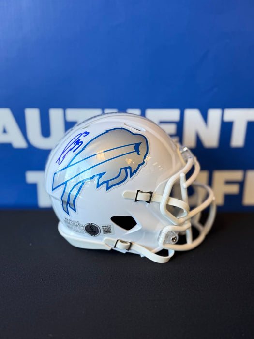 Facebook Auction: Terrel Bernard Signed Buffalo Bills Rivalries Speed Mini Helme