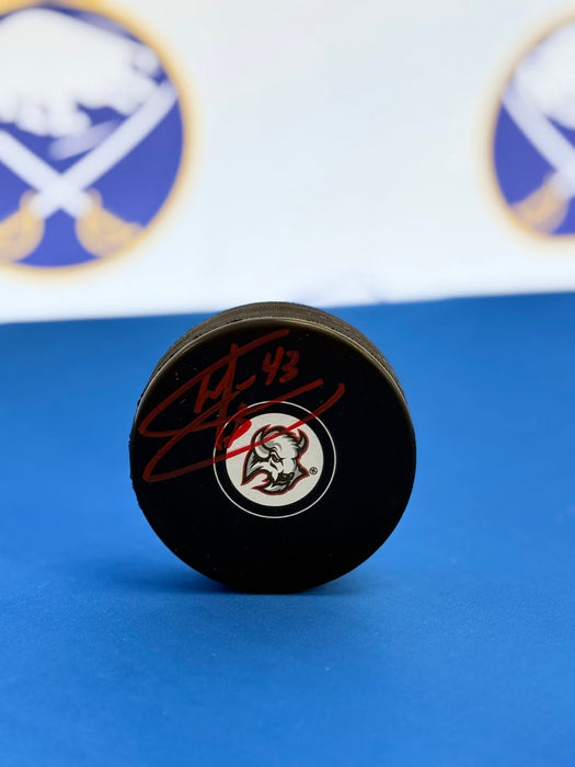 Facebook Auction: Martin Biron Signed Buffalo Sabres Small Goathead Logo Hockey Puck