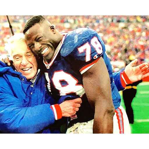 PRE-SALE: Marv Levy Signed Hugging Bruce Smith Horizontal Photo PRE-SALE TSE Buffalo 