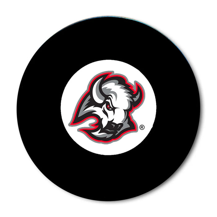 PRE-SALE: Pat LaFontaine Signed Buffalo Sabres Small Goathead Logo Puck