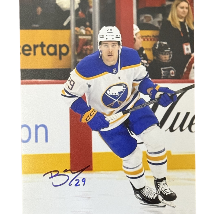 Beck Malenstyn Signed Skating with Stick up in Away Uniform Photo