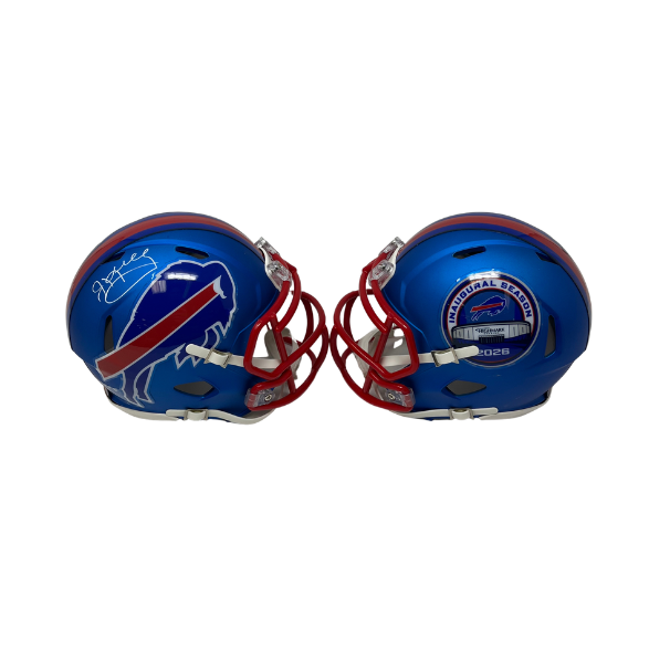 Jim Kelly Signed TSE Exclusive Riddell Inaugural Buffalo Bills Blue Speed Mini Helmet