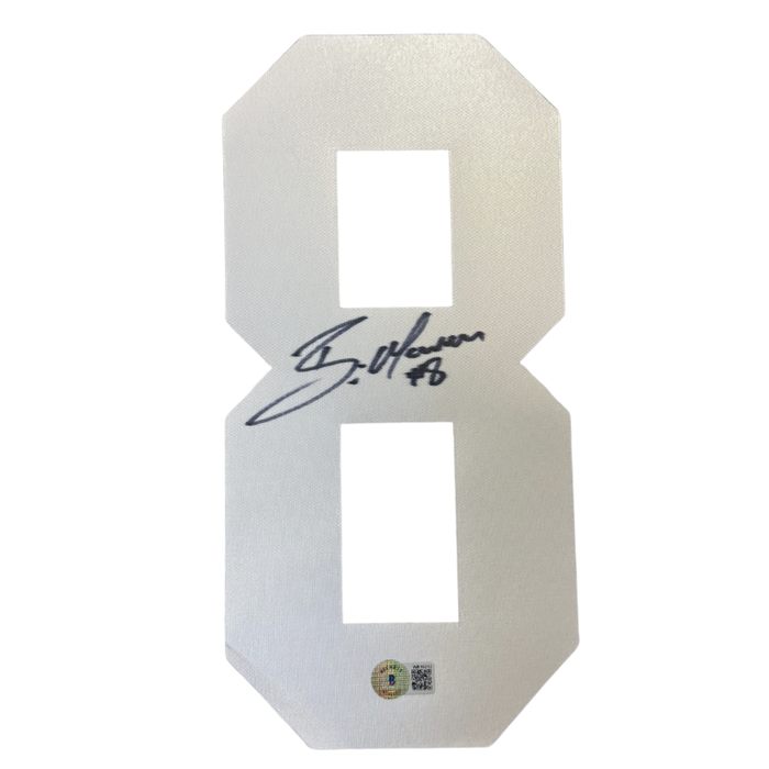Brian Moorman Signed White Authentic Jersey Number #8