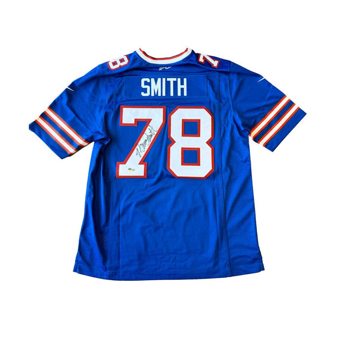 Bruce Smith Signed Buffalo Bills Blue Nike Authentic Stitched Jersey Signed Jerseys TSE Buffalo 