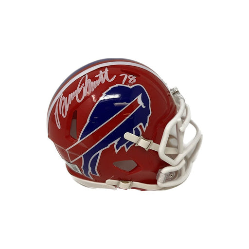 Bruce Smith Signed Buffalo Bills Red Throwback Speed Mini Helmet Signed Mini Helmets TSE Buffalo 