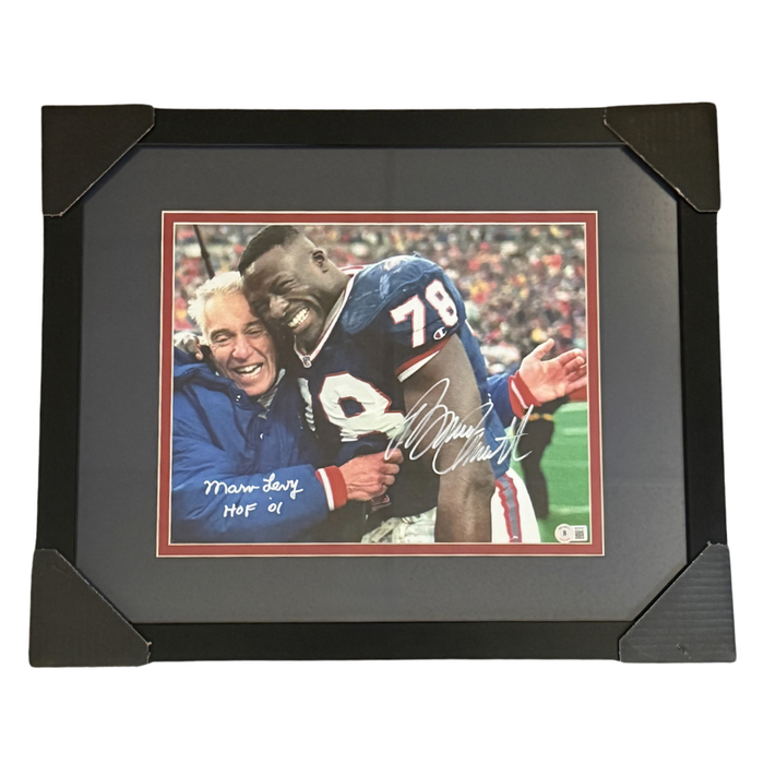 Bruce Smith and Marv Levy Signed Iconic Hugging 11x14 Photo Professionally Framed