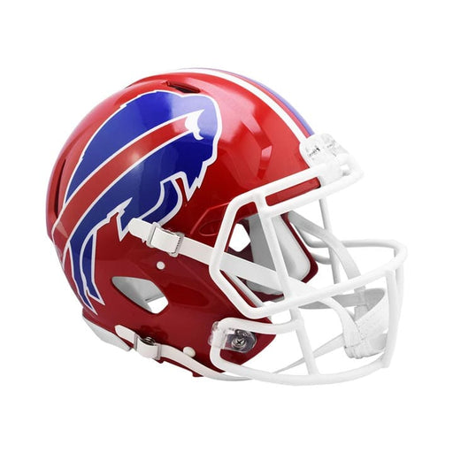 PRE-SALE: Triplets (Kelly, Thomas, Reed) Signed Buffalo Bills TB Red Full Size Replica Helmet PRE-SALE TSE Buffalo 