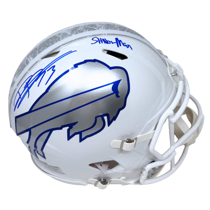 Dion Dawkins Signed Buffalo Bills Full Size Rivalries Speed Authentic Helmet with "Shnow Man"