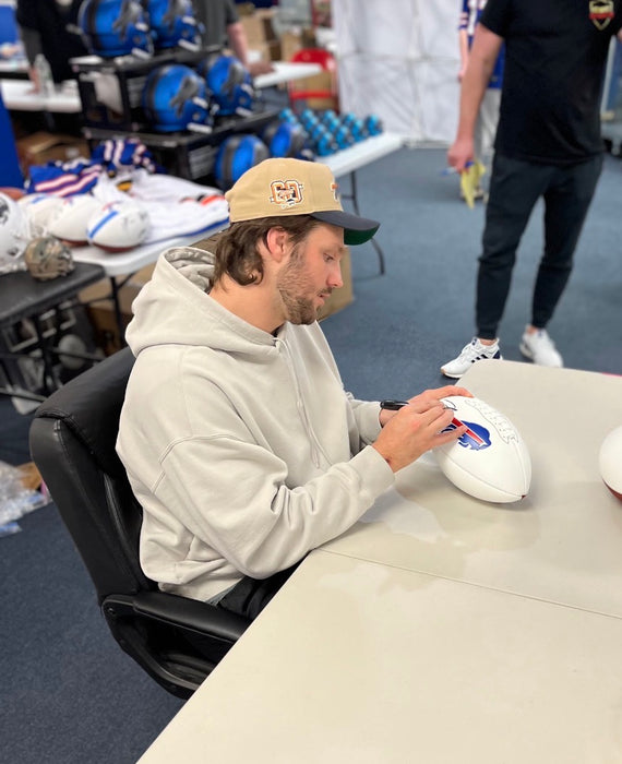 Josh Allen Signed Buffalo Bills White Logo Football