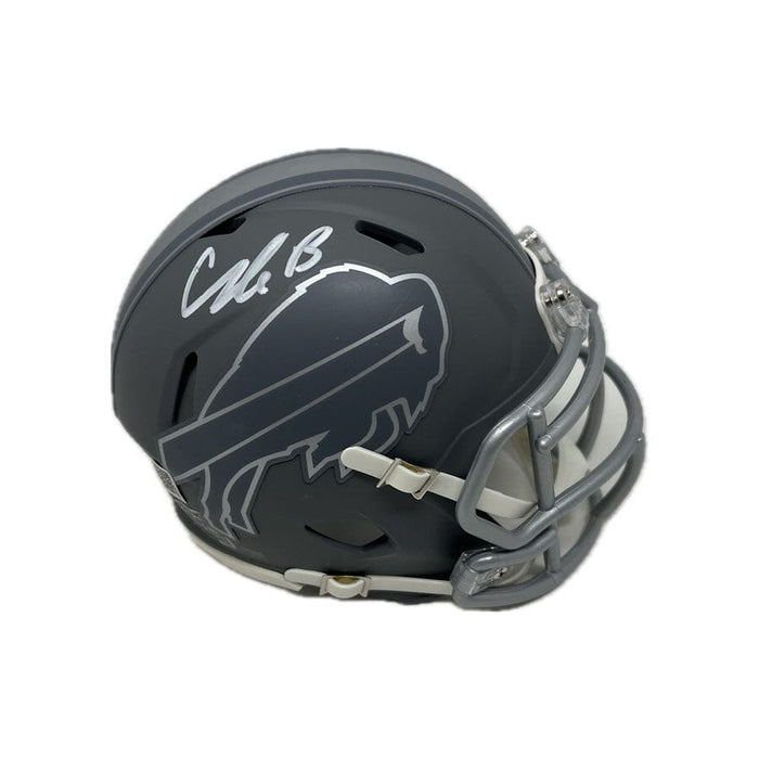 Cole Bishop Signed Buffalo Bills Slate Speed Mini Helmet Signed Mini Helmets TSE Buffalo 