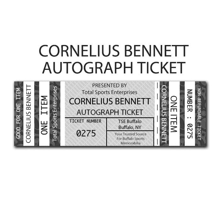 AUTOGRAPH TICKET: Get Any Item of Yours Signed in Person by Cornelius Bennett PRE-SALE TSE Buffalo 