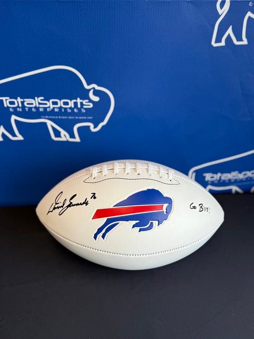Facebook Auction: David Edwards Signed Buffalo Bills White Logo Football with Go Bills