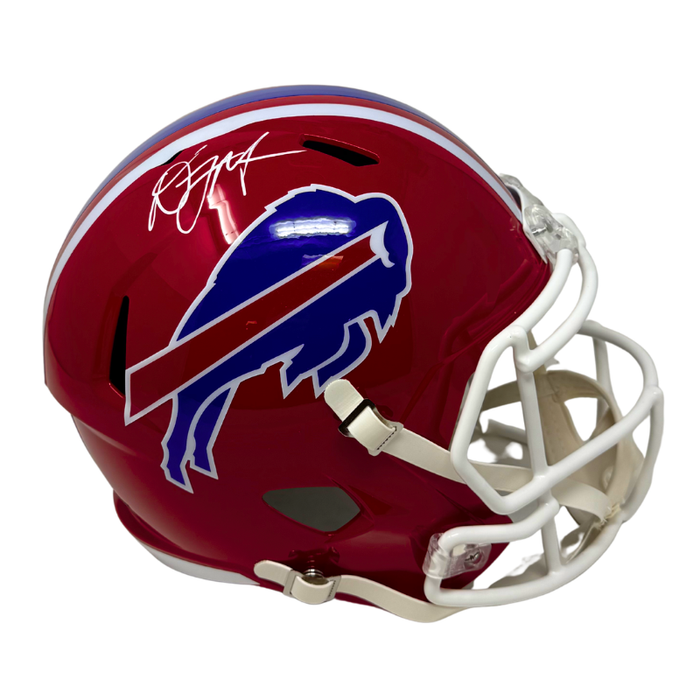 DJ Moore Signed Buffalo Bills Full Size Red Throwback Speed Replica Helmet