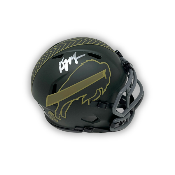 DJ Moore Signed Buffalo Bills 2025 Salute to Service Speed Mini Helmet