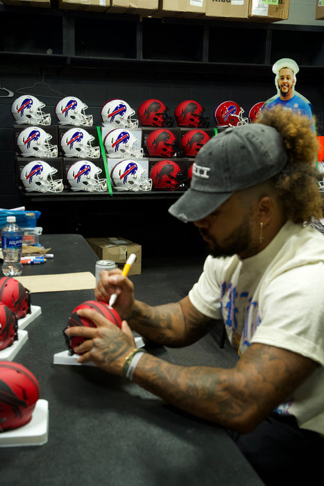 Ty Johnson Signed Buffalo Bills RAVE Speed Mini Helmet