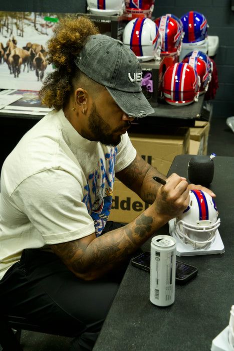 Ty Johnson Signed Buffalo Bills 2021 Speed Mini Helmet