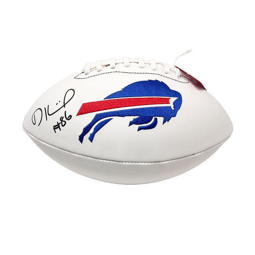 Dalton Kincaid Signed White Logo Football Signed Footballs TSE Buffalo 