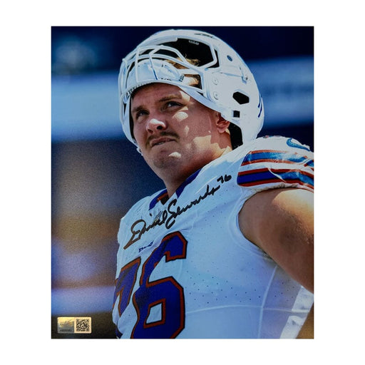 David Edwards Signed Blocking in White Close-up Photo Signed Photos TSE Buffalo 