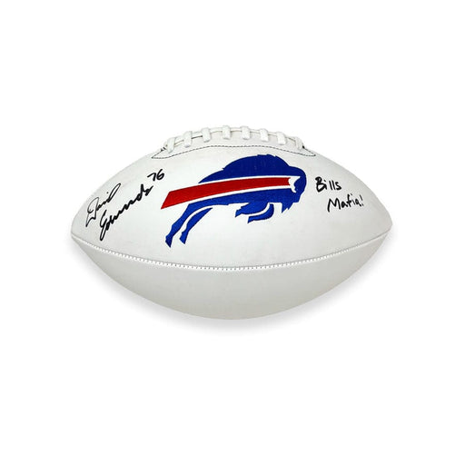 David Edwards Signed Buffalo Bills White Logo Football with Bills Mafia Signed Footballs TSE Buffalo 