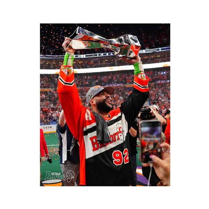 PRE-SALE: Dhane Smith Signed Holding NLL Trophy Photo PRE-SALE TSE Buffalo 