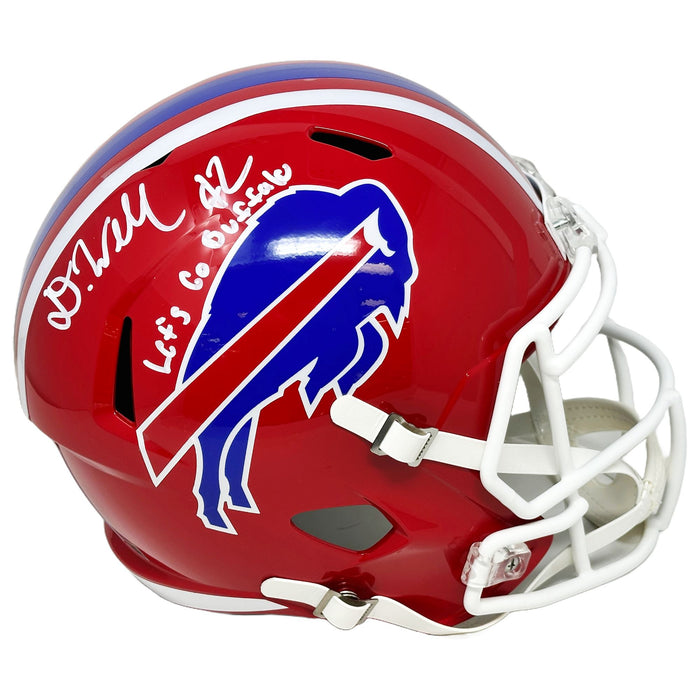 Dorian Williams Signed Buffalo Bills Full Size Red TB Speed Replica Helmet with Lets Go Buffalo Signed Full Size Helmets TSE Buffalo 
