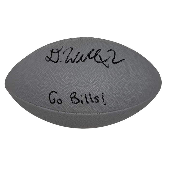 Dorian Williams Signed Grey Wilson Replica Football with "Go Bills"