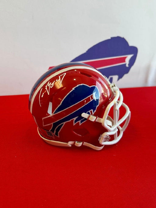 Facebook Auction: Christian Benford Autographed Red Throwback Speed Mini Helmet TSE Buffalo 