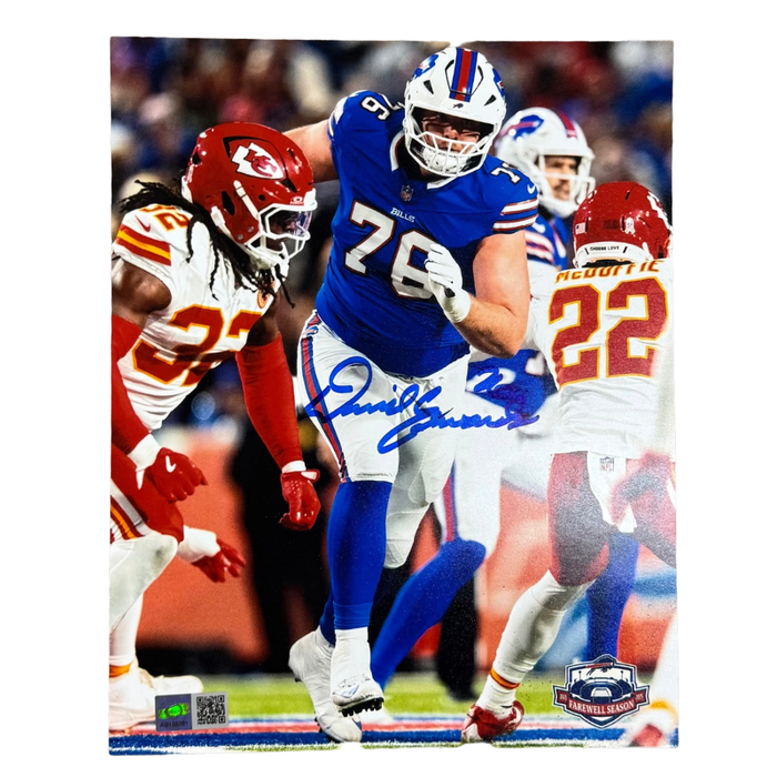 David Edwards Signed Blocking vs Chiefs 8x10 Photo