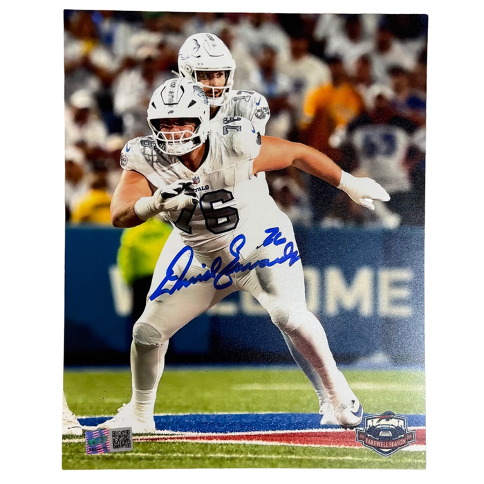 David Edwards Signed Blocking in Rivalries Jersey 8x10 Photo