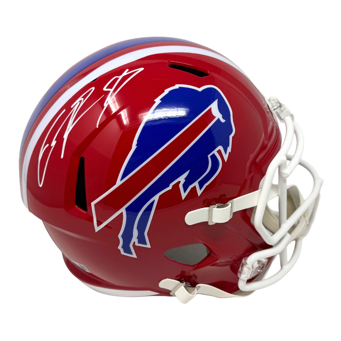Christian Benford Signed Buffalo Bills Full Size Red Throwback Speed Replica Helmet