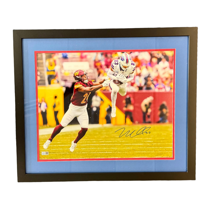 Micah Hyde Signed Interception vs Commanders 16x20 Photo Professionally Framed