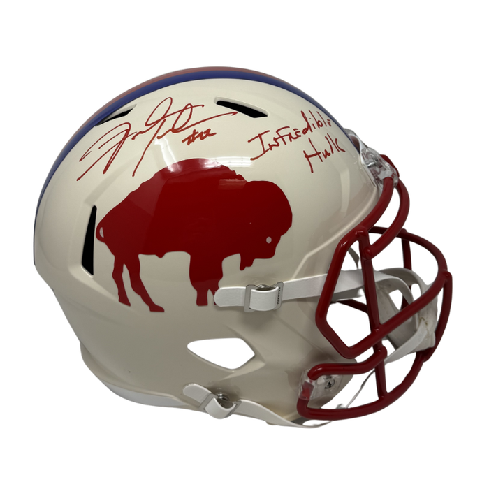 Fred Jackson Signed Buffalo Bills Full Size Retro Speed Replica Helmet with “InFredible Hulk”