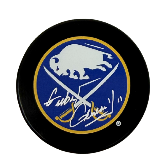 Gilbert Perreault Signed Buffalo Sabres Large Logo Puck