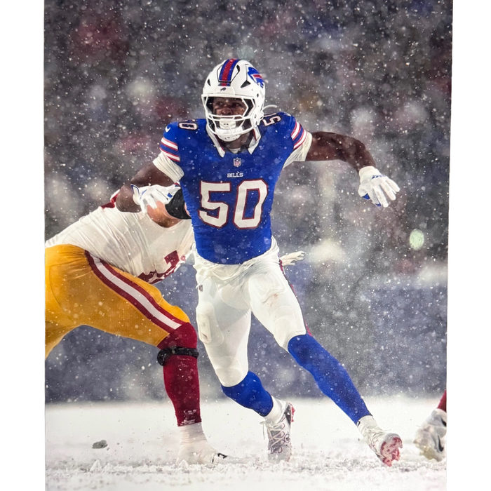 Greg Rousseau1920x1080 Greg Rousseau Unsigned Running in Snow vs 49ers 8x10 Photo — TSE Buffalo