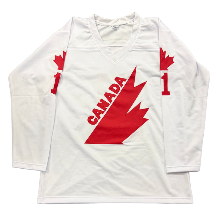 Gilbert Perreault Signed Pro-Style White Team Canada Hockey Jersey