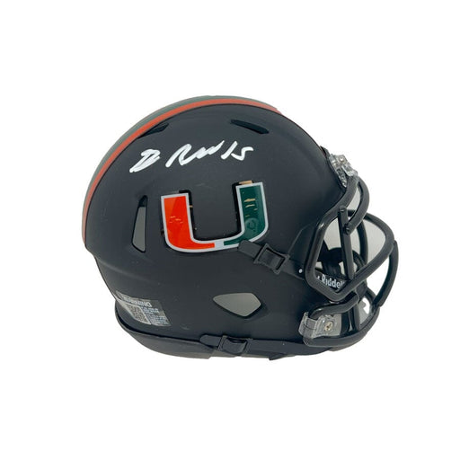 Greg Rousseau Signed Miami Hurricanes Eclipse Speed Mini Helmet Signed Mini Helmets TSE Buffalo 