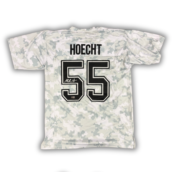 Michael Hoecht Signed Pro-Style White Camo Football Jersey