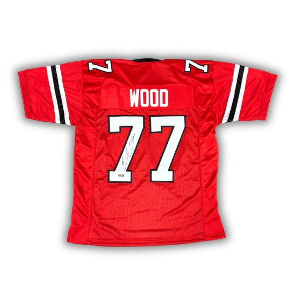 Eric Wood Signed Pro-Style Red College Football Jersey