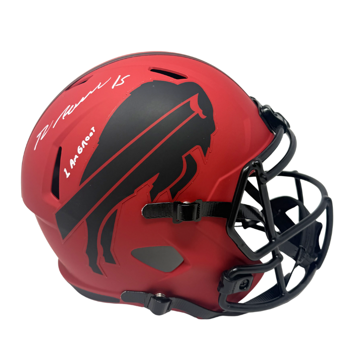 Greg Rousseau Signed Buffalo Bills Full Size RAVE Speed Replica Helmet with 'I Am Groot"